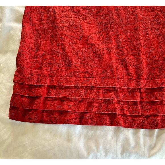 Nicole Miller Original Red Linen Blend Tropical Dress Size Medium - Picture 8 of 9